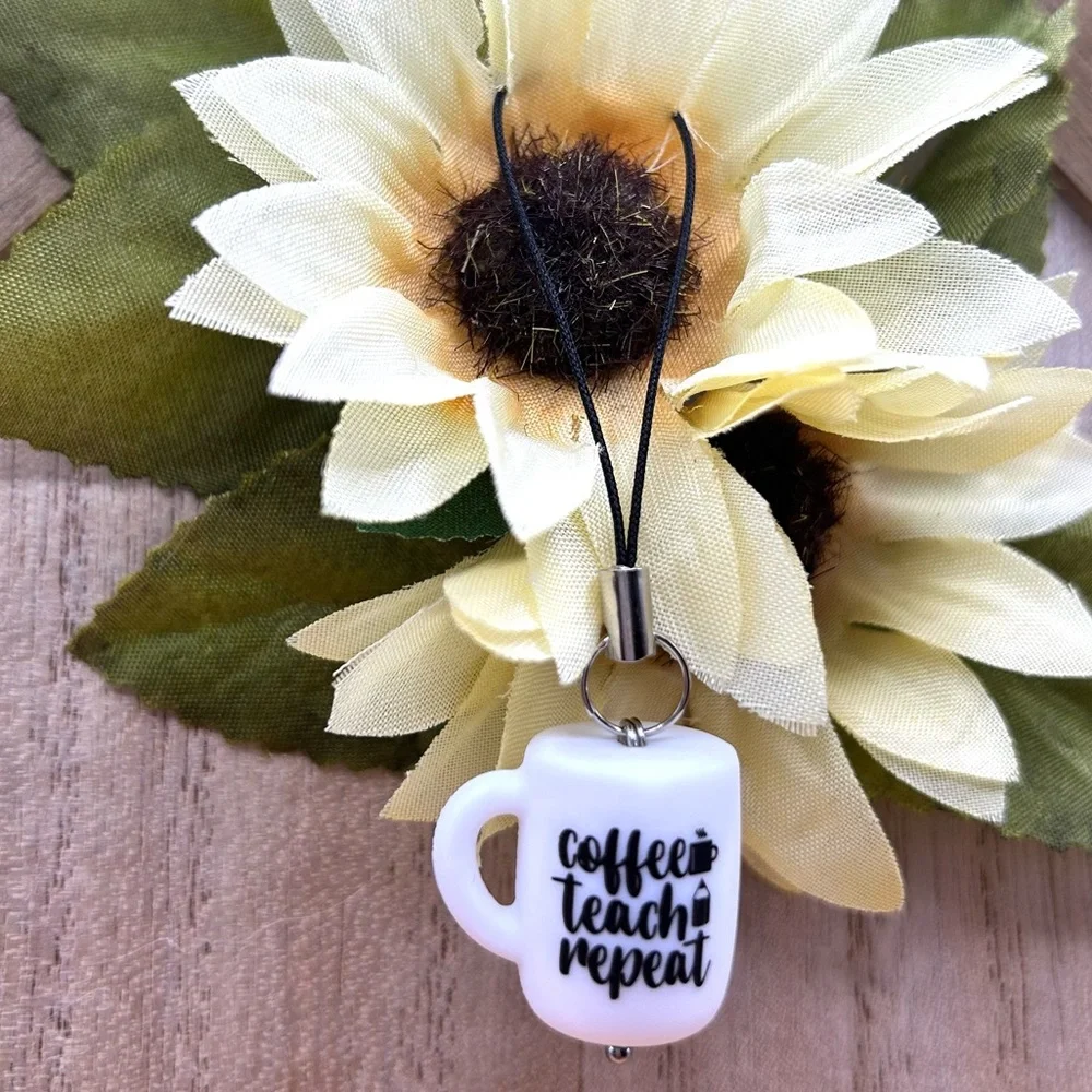 Coffee Teach Repeat Phone Charm